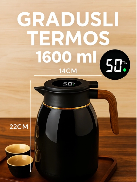 Termos choynak 1,6 l — issiq ichimliklar uchun, qulay dastakli, sifatli termos