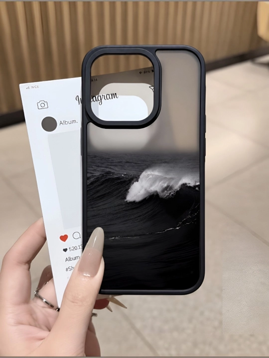 Ayollar uchun shaffof iPhone g‘ilofi, bosma va kamera himoyasi bilan - 