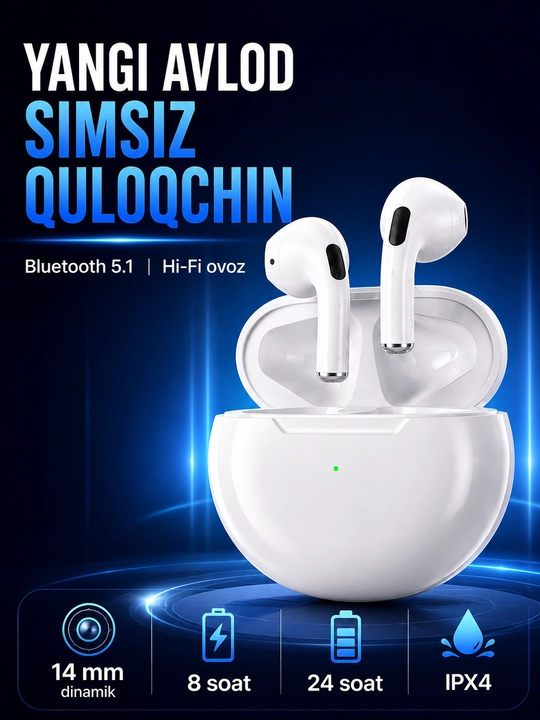 Bluetooth quloqchinlar, simsiz naushnik - 