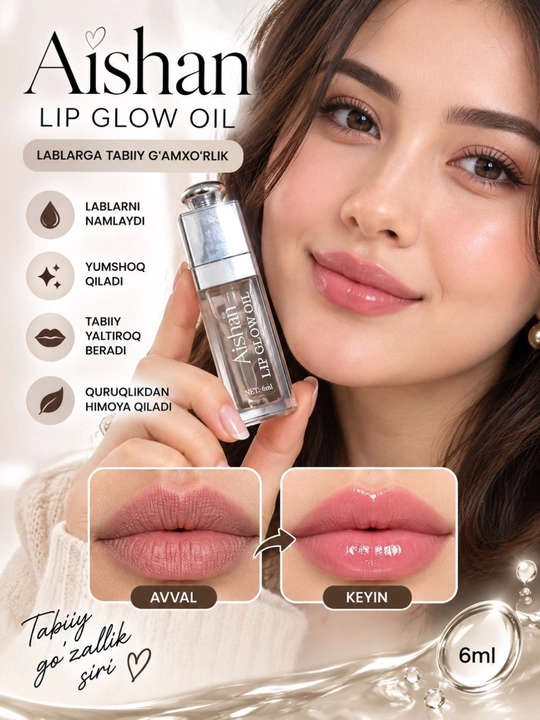 Lab uchun blesk, Aisina tint balzam lab bo'yog'i, namlovchi - 