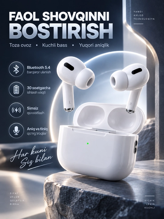 Bluetooth quloqchinlar, simsiz naushnik - 
