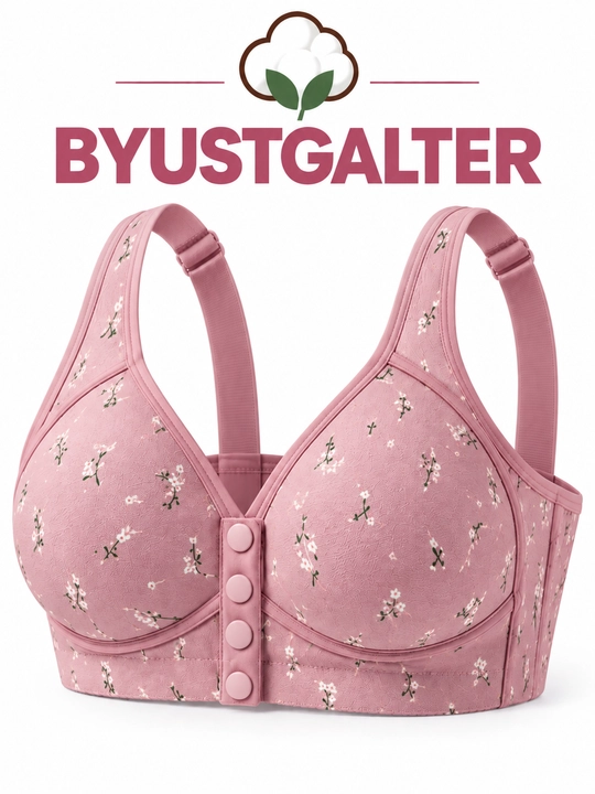 Ayollar uchun simsiz byustgalter, oldidan tugmali gulli lifchik, keng tasmali - 