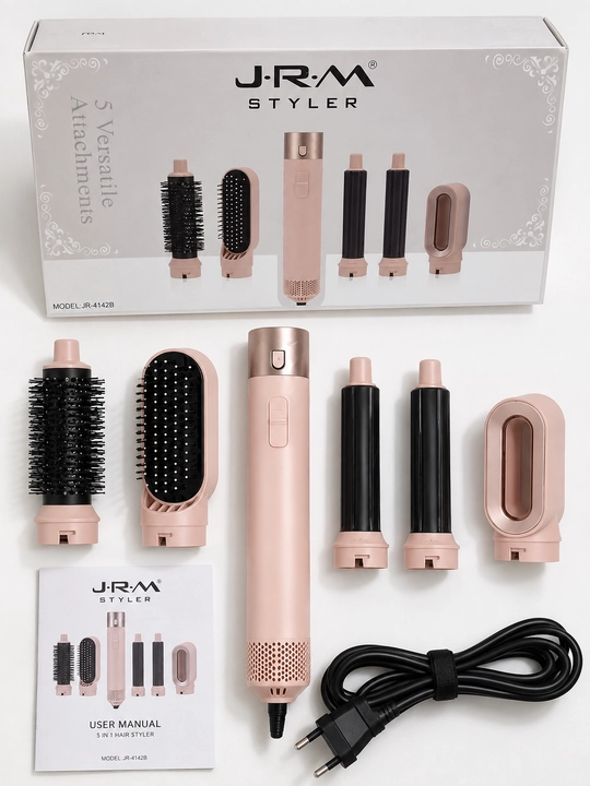 JRM Styler 6 tasi 1 da, soch turmaklagich, fen-stayler, 5 ta nasadka