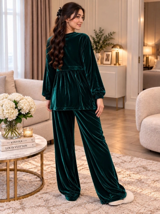 Ayollar uchun velur kostyum-dvoyka, yumshoq uy kostyumi, oversize 46–52