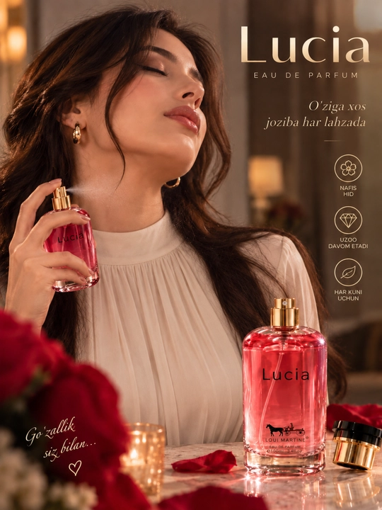 Lucia Ayollar Atiri 100 ml — Ayollar Parfyumi, Parfyumeriya Suvi EDP, Nafis va Yoqimli Hid