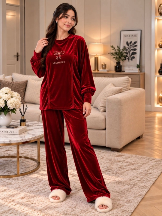 Ayollar uchun velur kostyum-dvoyka, yumshoq uy to‘plami, oversize 46–52