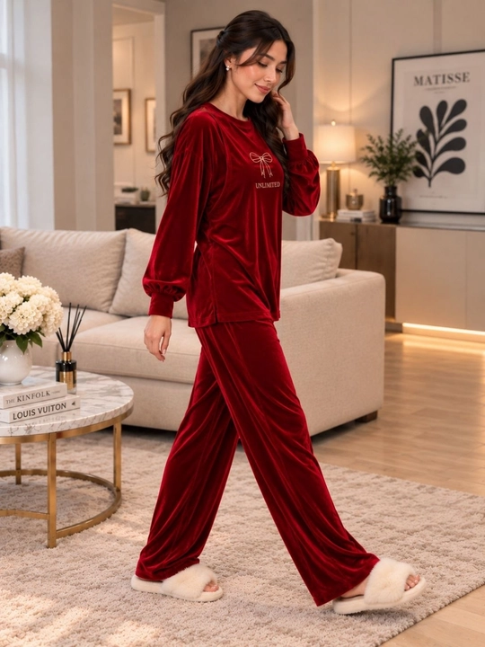 Ayollar uchun velur kostyum-dvoyka, yumshoq uy to‘plami, oversize 46–52