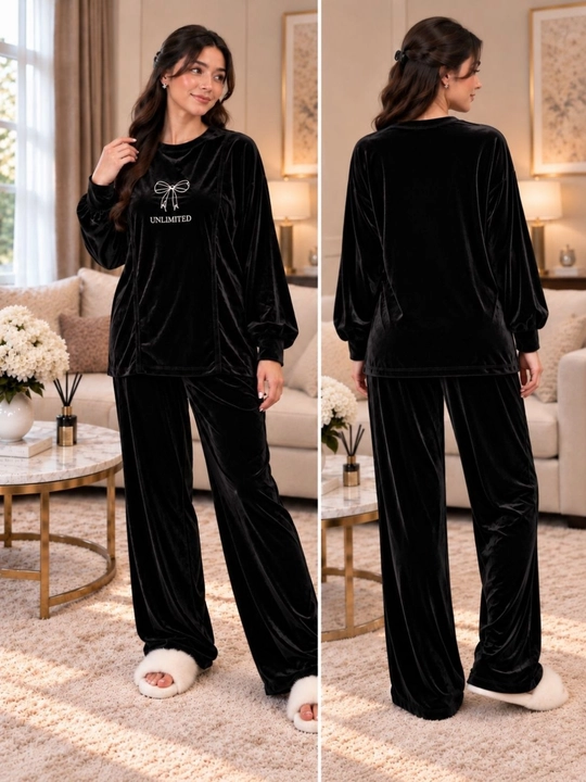Ayollar uchun velur kostyum-dvoyka, yumshoq uy to‘plami, oversize 46–52