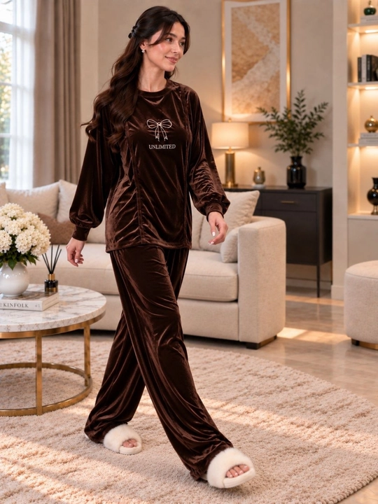 Ayollar uchun velur kostyum-dvoyka, yumshoq uy to‘plami, oversize 46–52
