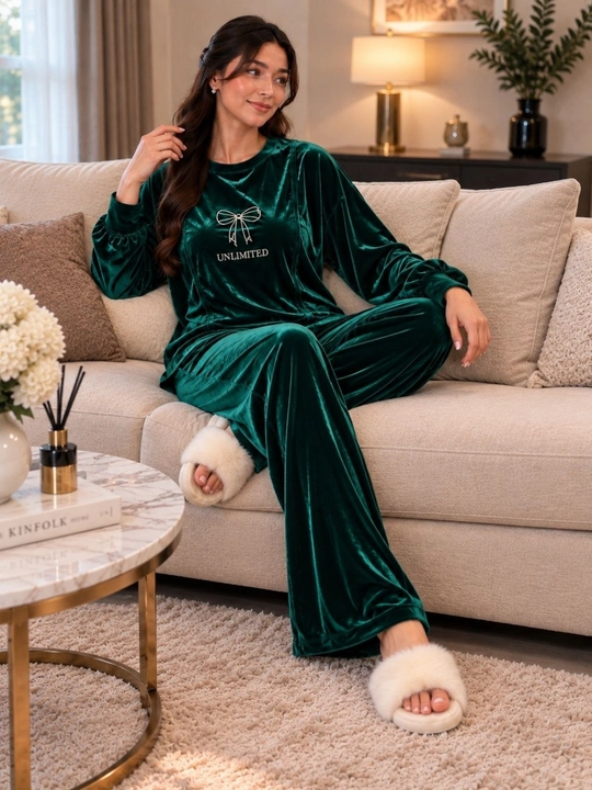 Ayollar uchun velur kostyum-dvoyka, yumshoq uy to‘plami, oversize 46–52