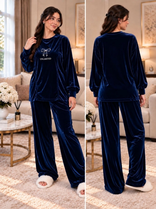 Ayollar uchun velur kostyum-dvoyka, yumshoq uy to‘plami, oversize 46–52