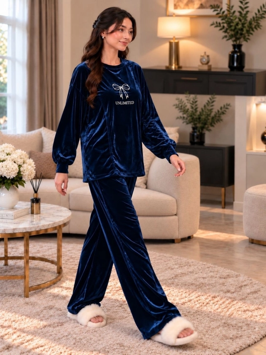 Ayollar uchun velur kostyum-dvoyka, yumshoq uy to‘plami, oversize 46–52