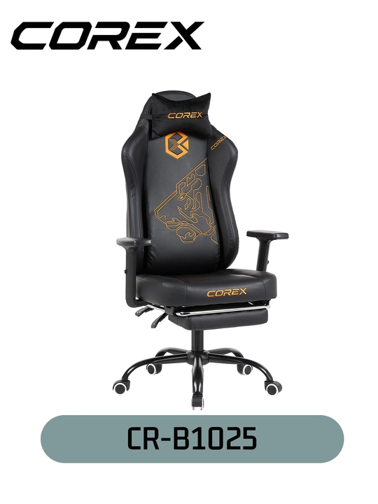 Игровое кресло Corex CR-B1025, наклон 90–155°, газлифт Class 4, 1D, металлическая база