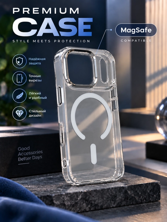 MACOME MagSafe chexol iPhone 17 Pro/ Pro Max shaffof zarbaga chidamli magnitli to'q sariq - 
