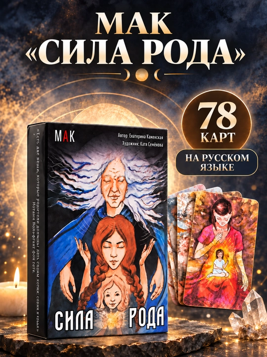 Tarot kartalari to‘plami, fol ochish, bashorat uchun, 78 arkan, ruscha qo‘llanma