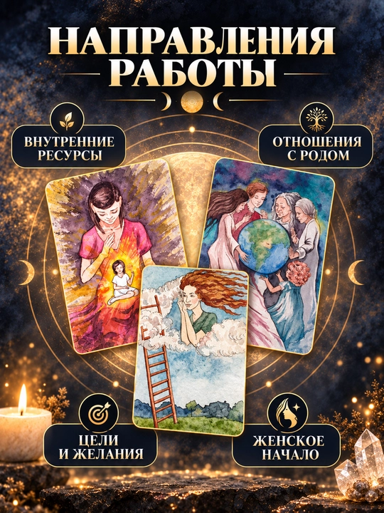 Tarot kartalari to‘plami, fol ochish, bashorat uchun, 78 arkan, ruscha qo‘llanma