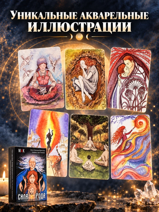 Tarot kartalari to‘plami, fol ochish, bashorat uchun, 78 arkan, ruscha qo‘llanma