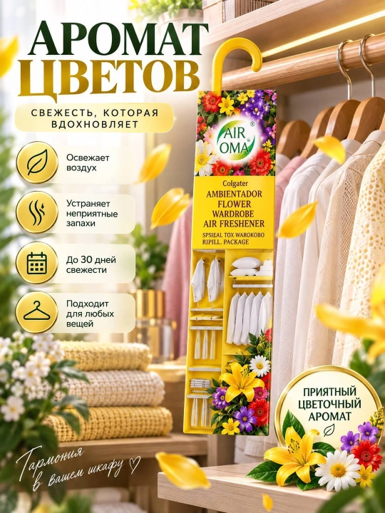 Ароматизатор для шкафа с одеждой, распространяет приятный аромат