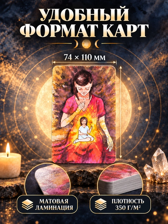 Tarot kartalari to‘plami, fol ochish, bashorat uchun, 78 arkan, ruscha qo‘llanma