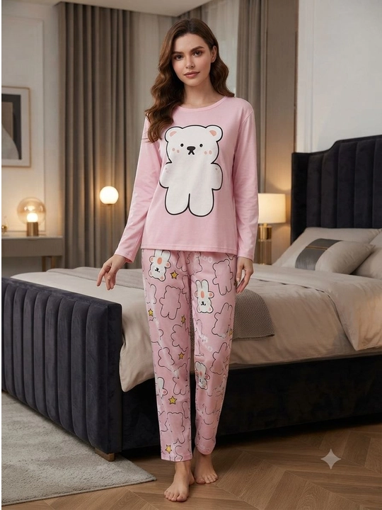 Ayollar uchun 2 qismli pijama, paxtali, futbolka va shimdan iborat, uy kiyimi, qulay
