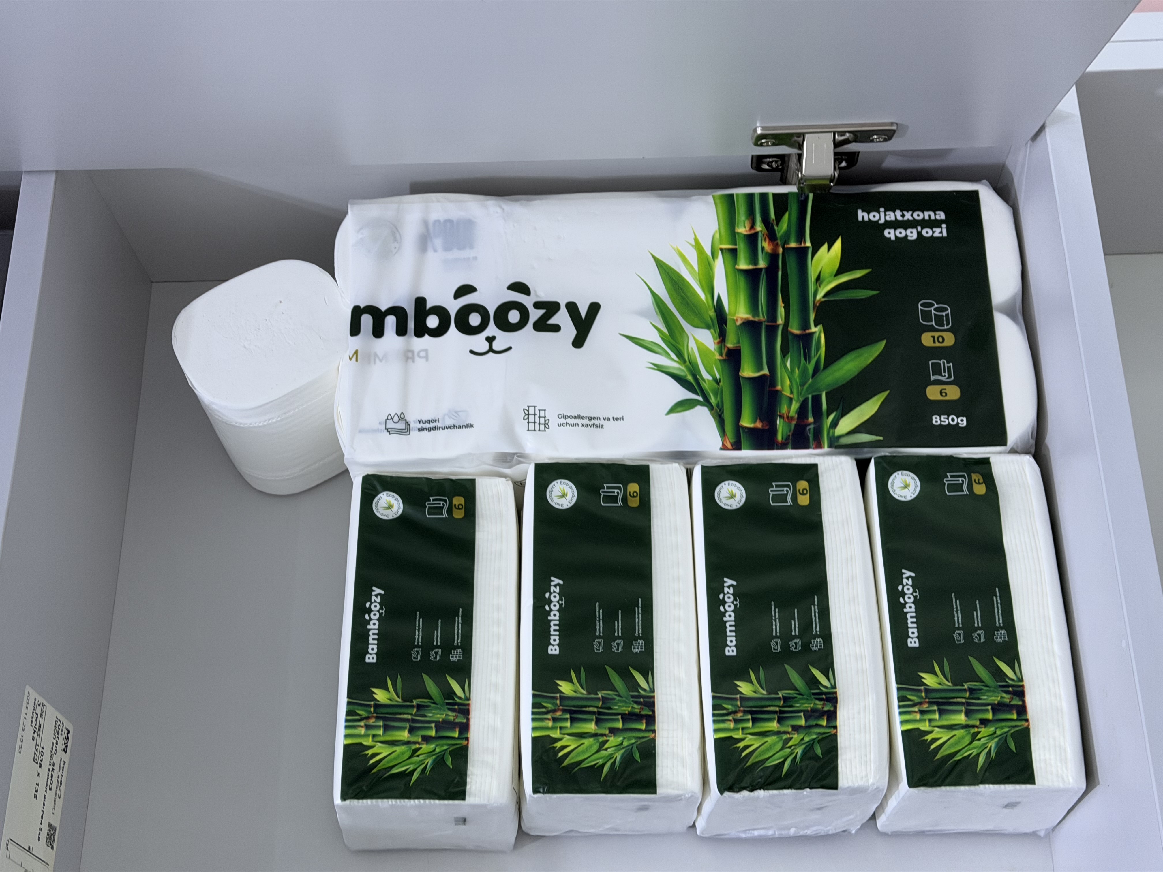 Туалетная бумага Bamboozy,в одной упаковке 10 шт, 6 слоёв, изготовлена из бамбуковых волокон