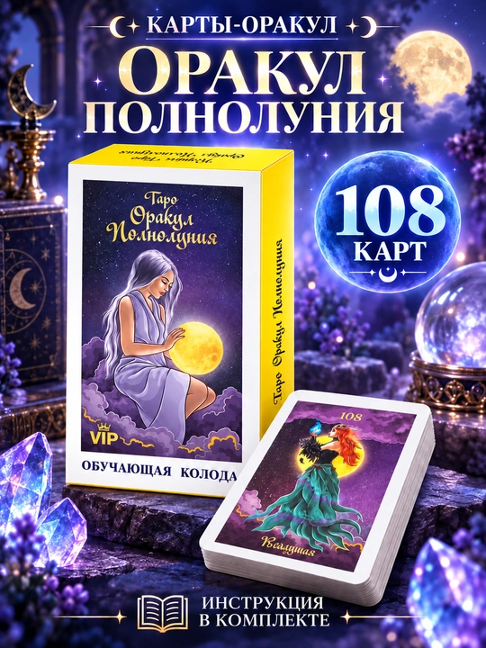 Tarot kartalari to‘plami, fol ochish, bashorat uchun, 78 arkan, ruscha qo‘llanma - 