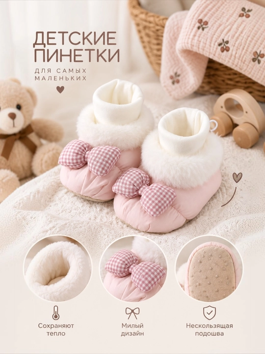 Детские пинетки, пинетки для новорожденных, пинетки для девочек, детские пинетки - 