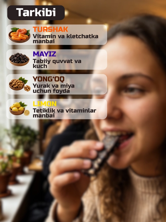 Энергетический батончик ПП без сахара MevaQand с грецким орехом и сухофруктами, 40 гр