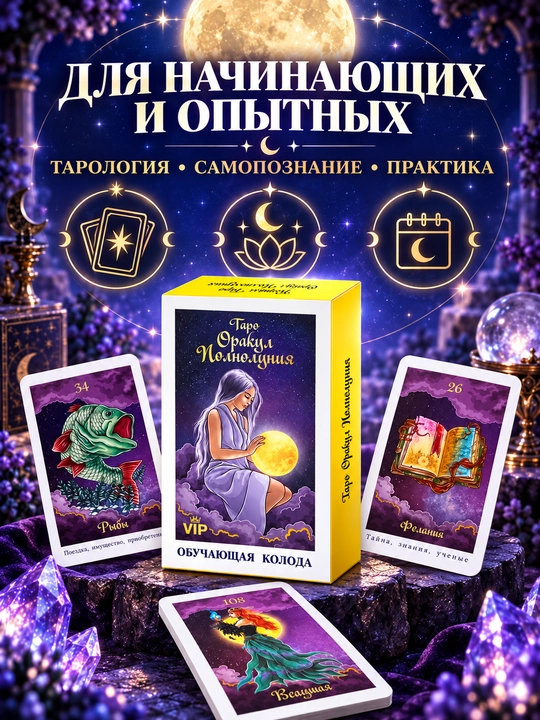 Колода карт Таро для гаданий, предсказаний и обучения, 78 арканов, русская инструкция