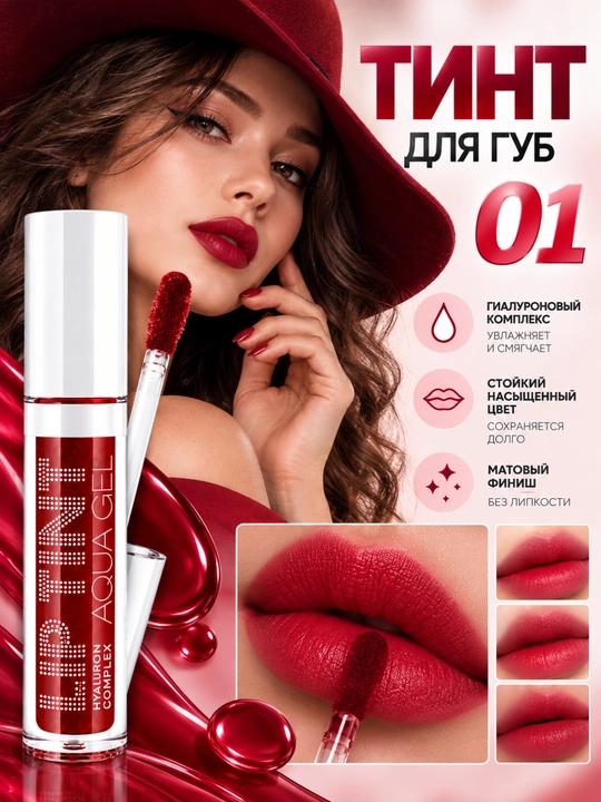 Lablar uchun tonusni oshiruvchi gel-tint Lip Tint Aqua Gel - 