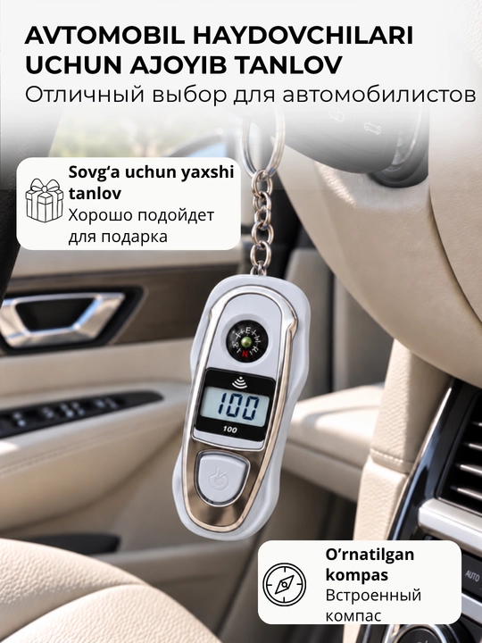 Elektron tasbeh-brelok kompas bilan, LCD displeyni zikr hisoblagichi