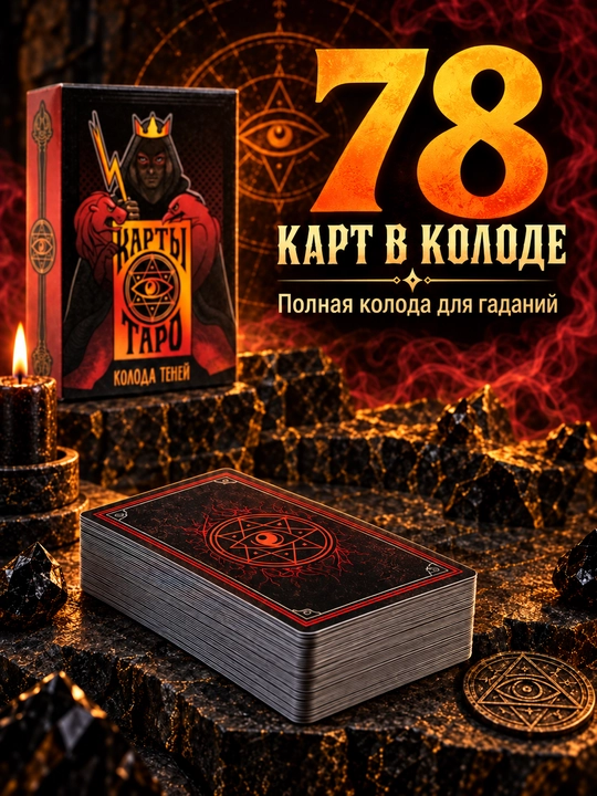 Колода карт Таро для гаданий, предсказаний и обучения, 78 арканов, русская инструкция