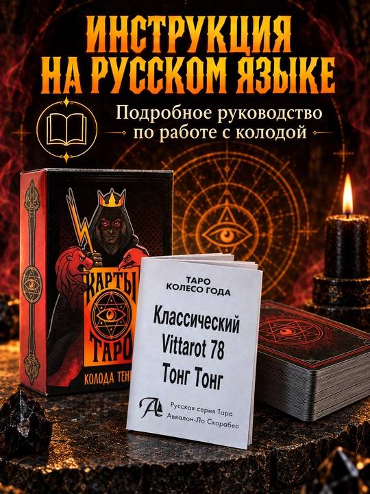 Колода карт Таро для гаданий, предсказаний и обучения, 78 арканов, русская инструкция