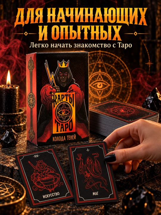 Колода карт Таро для гаданий, предсказаний и обучения, 78 арканов, русская инструкция