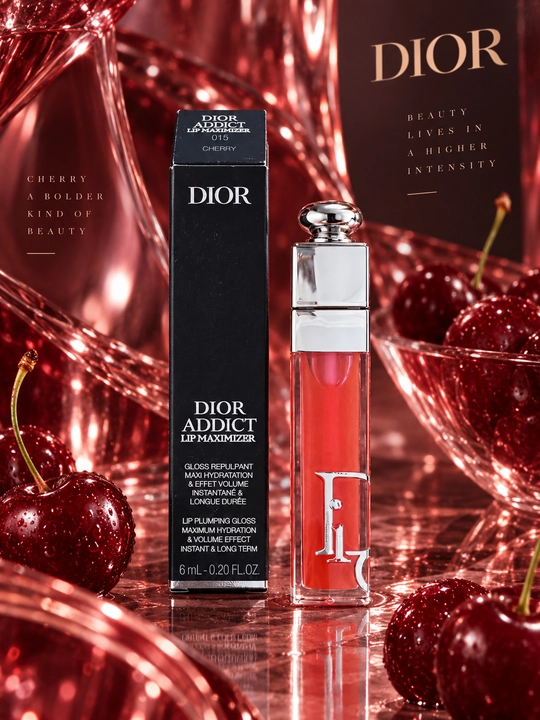Dior Addict Lip Maximizer красный блеск для губ, глянцевый финиш, эффект объёма, 6 мл