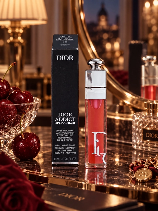 Dior Addict Lip Maximizer красный блеск для губ, глянцевый финиш, эффект объёма, 6 мл