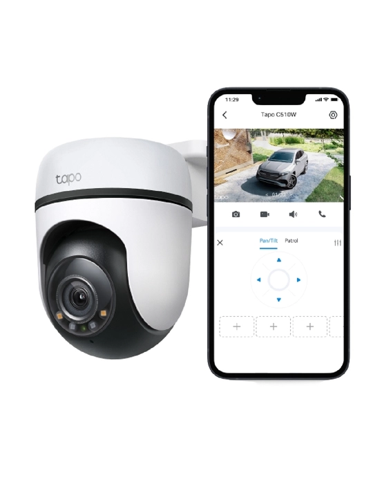 Tapo C510W — уличная Wi-Fi камера 2K 3MP, поворот 360°, цветное ночное видение, AI