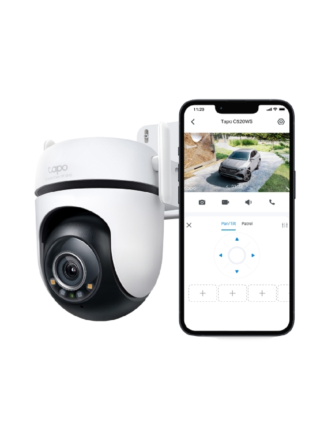 Tapo C520WS — tashqi Wi-Fi 2K 4MP kamera, 360° aylanish, rangli tungi ko‘rish, AI