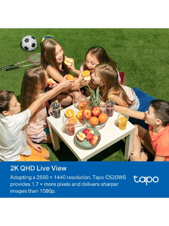 Tapo C520WS — tashqi Wi-Fi 2K 4MP kamera, 360° aylanish, rangli tungi ko‘rish, AI