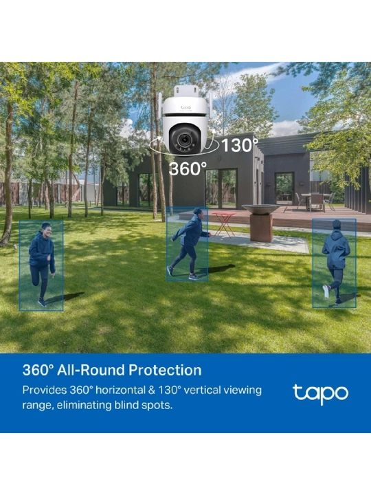 Tapo C520WS — tashqi Wi-Fi 2K 4MP kamera, 360° aylanish, rangli tungi ko‘rish, AI
