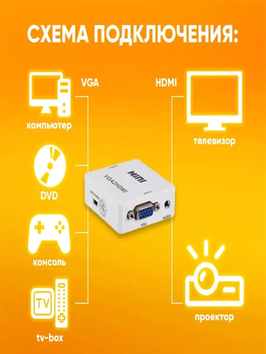 Mini vga2hdmi + audio konvertori