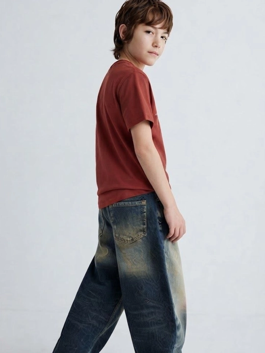 O'g'il bolalar uchun Vintage Baggy Fit jinsi shimlar
