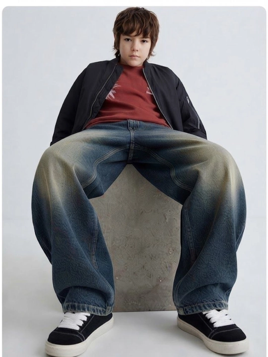 O'g'il bolalar uchun Vintage Baggy Fit jinsi shimlar