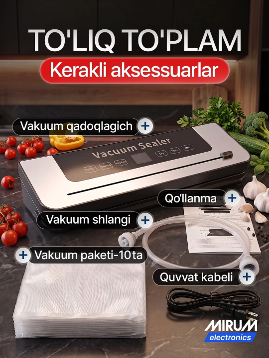 Vakuumli qadoqlash mashinasi, vakum apparat, qadoqlash uskunasi