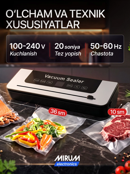 Vakuumli qadoqlash mashinasi, vakum apparat, qadoqlash uskunasi