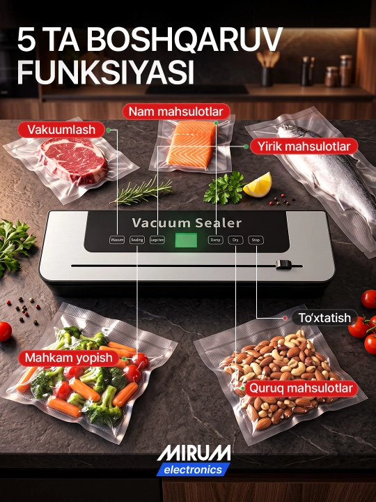 Vakuumli qadoqlash mashinasi, vakum apparat, qadoqlash uskunasi