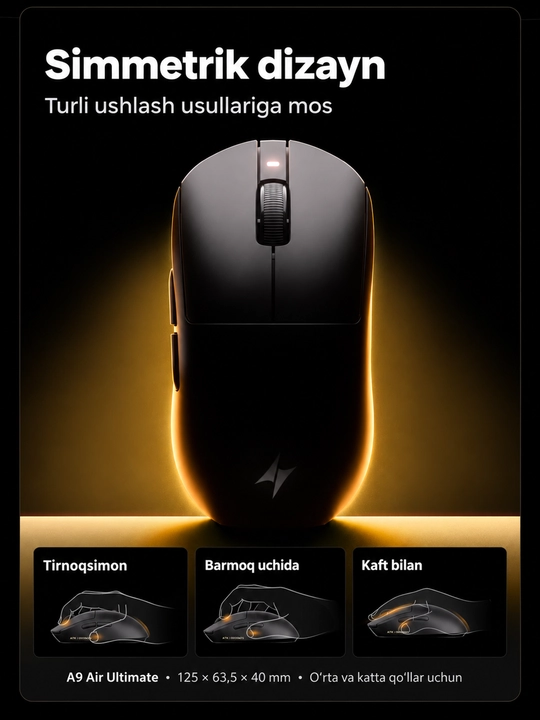 ATK A9 AIR игровая мышь, мышка игровая, беспроводная мышь для компьютера и ноутбука, ПК
