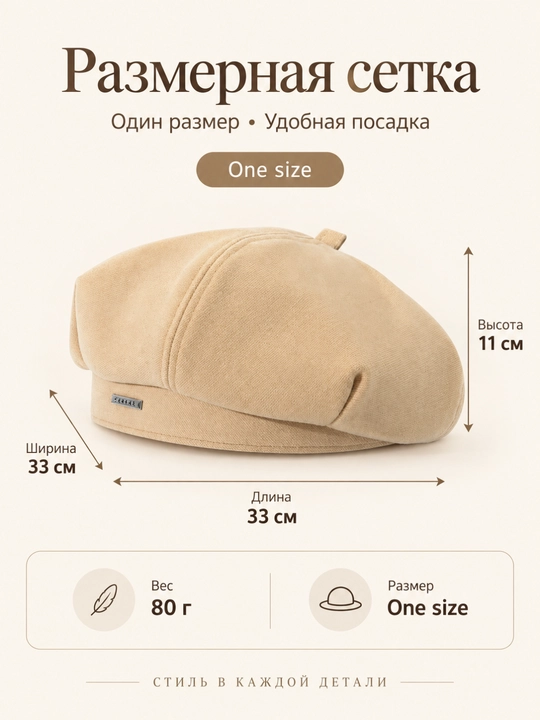 Женский тёплый берет, осень-зима, One size, корейский стиль