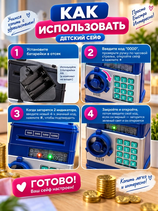Копилка из металла для детей