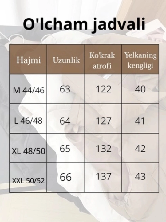 Mavsumiy ayollar nimchasi — yengil va qulay, kuz-qish mavsumi uchun